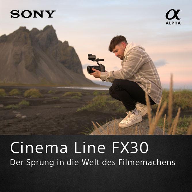 Sony Cinema Line FX30 mit Videofilmer bei Aufnahme